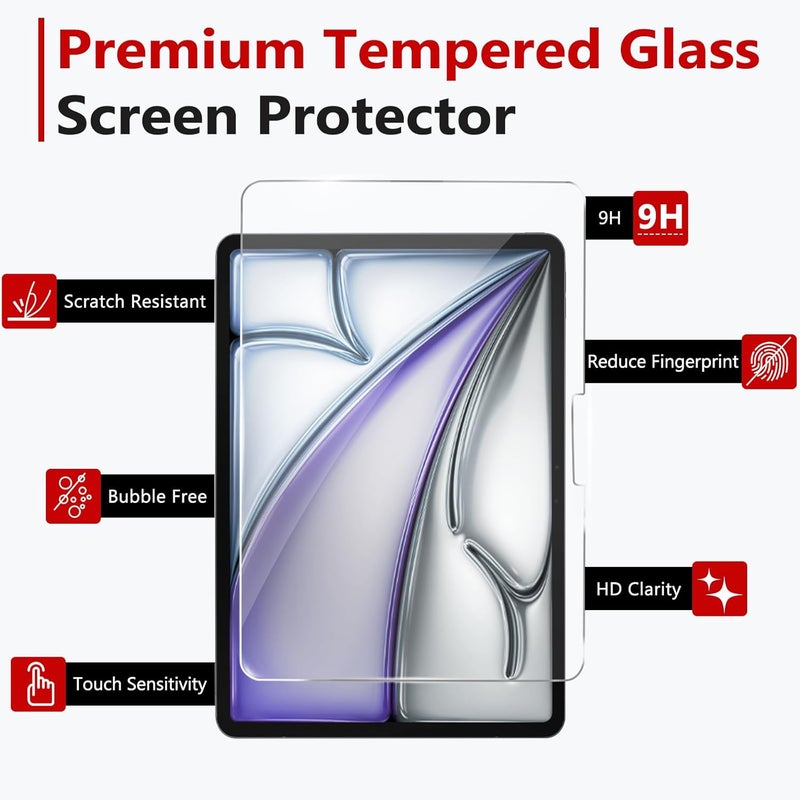 bersem Screen Protector Compatible with iPad Air 11 Inch M3 2025 / M2 2024, Tempered Glass, Ultra Clear, Anti-Scratch, Case Friendly, EZ Kit, 1 Pack - Image 4